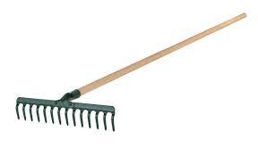 Garden Rake – Strong Metal Rake with Long Handle for Levelling Soil, Collecting Leaves and Maintaining Gardens, Lawns and Landscaped Areas